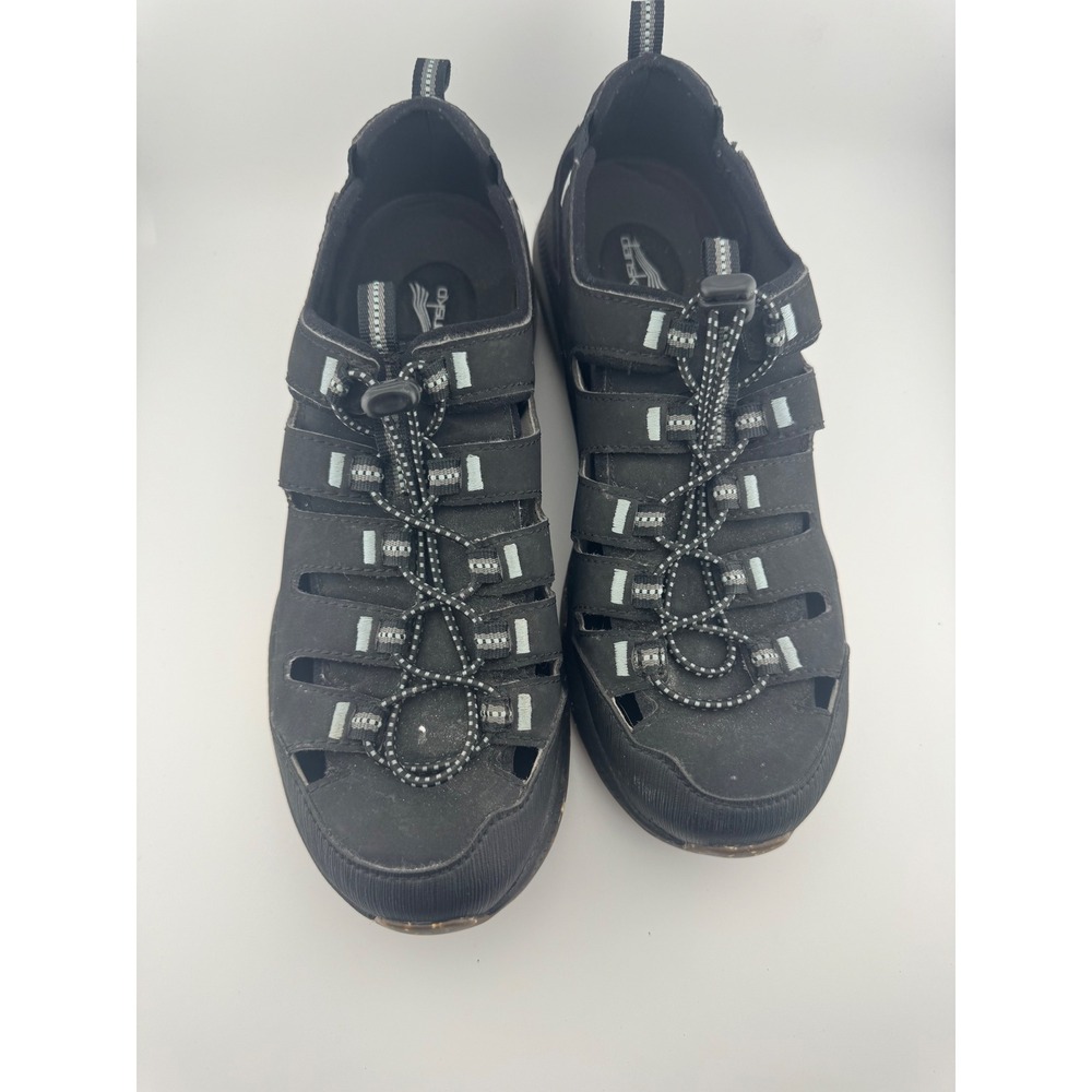 Dansko Mia‎ 4722101200 Black Walking Sandals Vibram Sole Bungee Lace Size 37